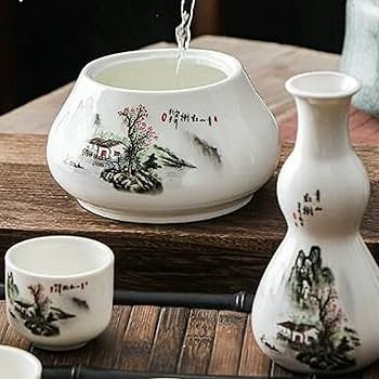 Amazon.co.jp: 酒器セット とっくり おちょこ セット 山水柄